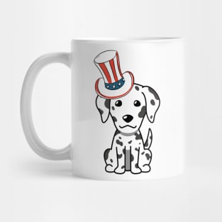 Funny dalmatian dog is wearing uncle sam hat Mug